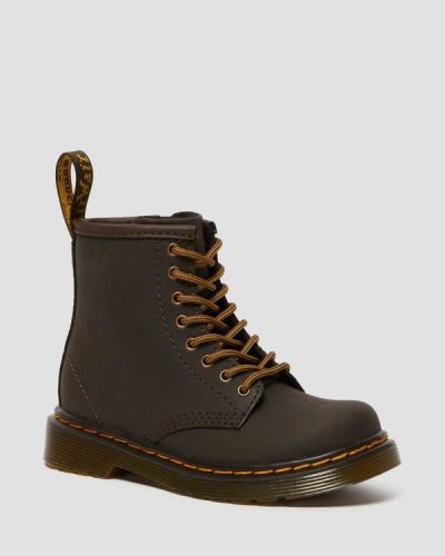 Botas Con Cordones Dr Martens Toddler 1460 Wildhorse Cuero Para Niños DR1843G